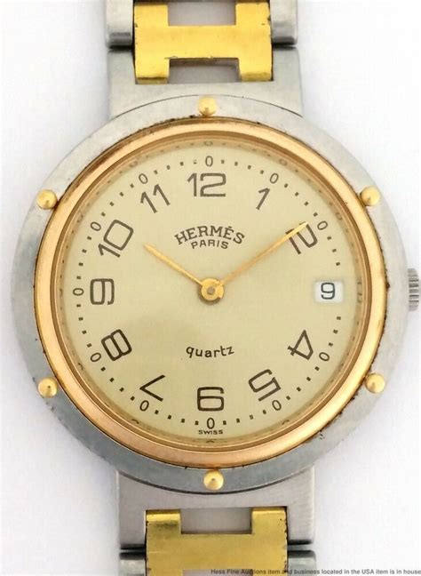 hermes paris two tone clipper swiss made watch|Vintage Two.